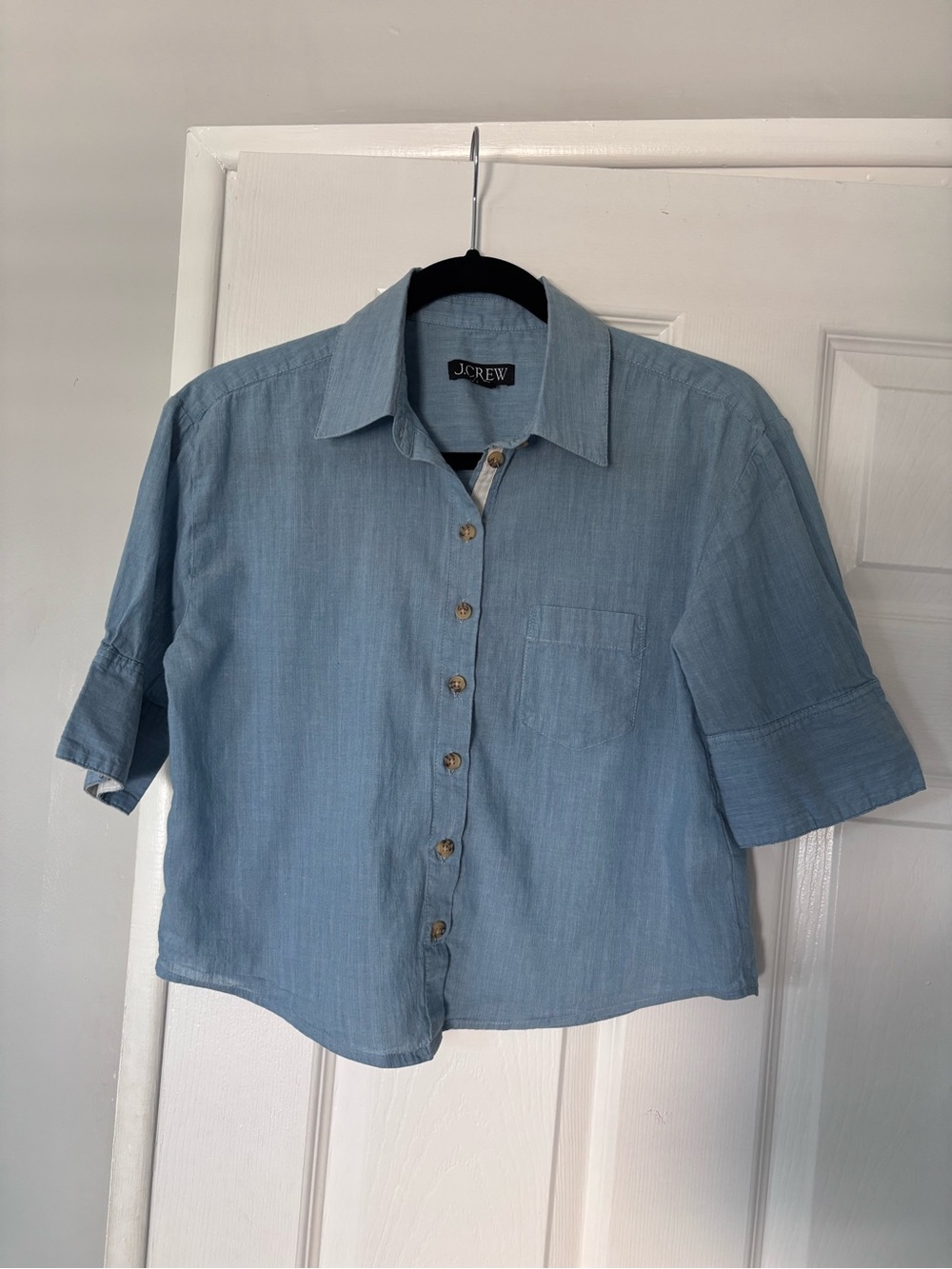 J Crew quarter sleeve cotton button down